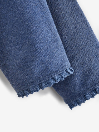Blue Denim Lace Trim Leggings (3mths-7yrs) - Size 3-6 Months (62-68cm)