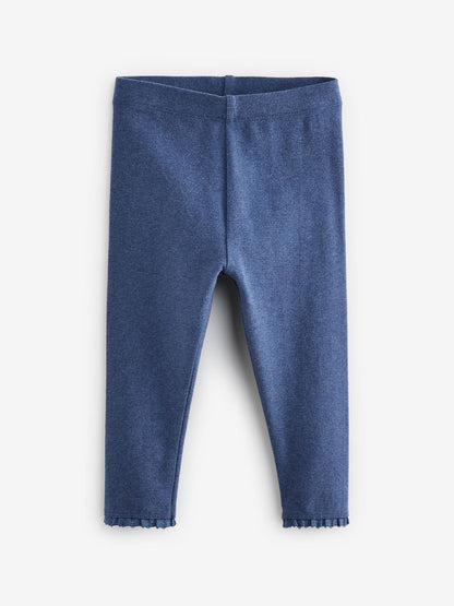 Blue Denim Lace Trim Leggings (3mths-7yrs) - Size 3-6 Months (62-68cm) - Option 1