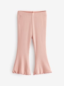 River Island Pink Ribbed Floral Kickflare Leggings 2 Pack - Size 12-18 Months (80-86cm)