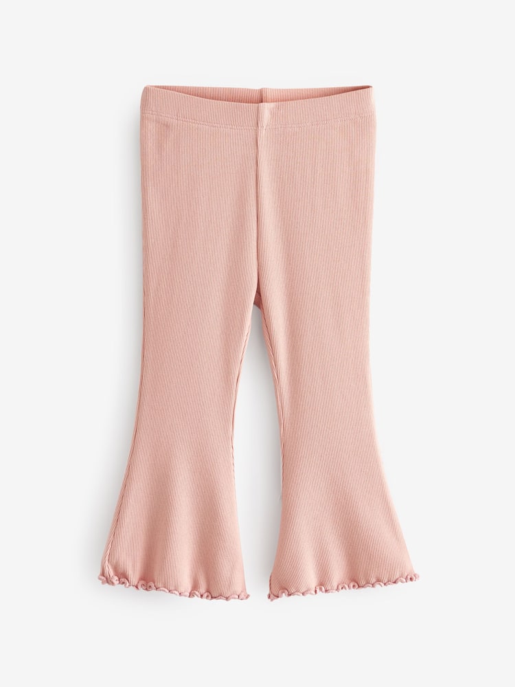 Pale Pink Rib Flare Leggings (3mths-7yrs) - Size 3-6 Months (62-68cm) - Pale Pink Rib Flare