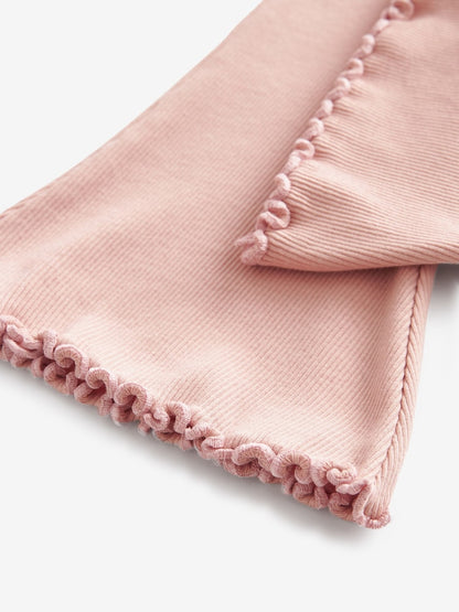 Pale Pink Rib Flare Leggings (3mths-7yrs) - Size 3-6 Months (62-68cm)
