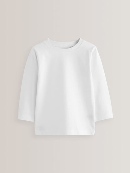 White 5 Pack Long Sleeve T-Shirts (3mths-7yrs)
