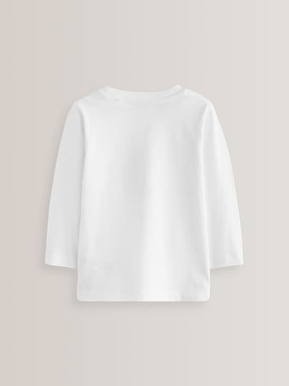 White 5 Pack Long Sleeve T-Shirts (3mths-7yrs)
