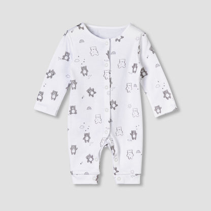 Pack of 3 Juniors Round Neck Long Sleeves Sleepsuit with Print