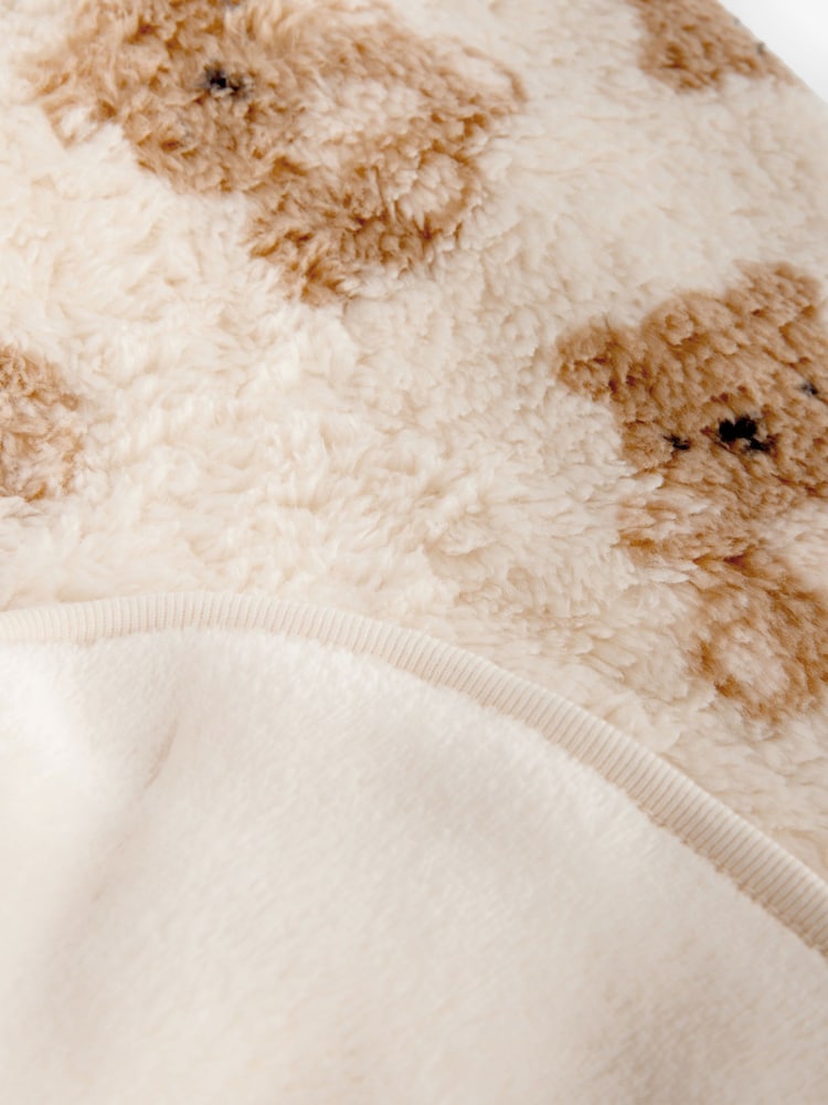 Cream Bear Fleece Baby Blanket - Size ONE