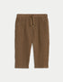 Pure Cotton Double Cloth Trousers (0-6 Yrs) - BROWN / 2-3 Years