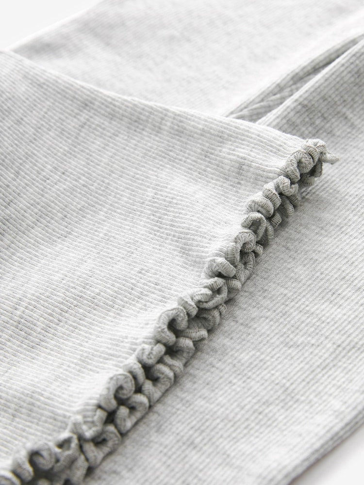 Grey Rib Flare Leggings (3mths-7yrs) - Size 3-6 Months (62-68cm)