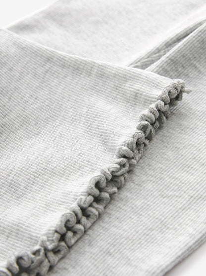 Grey Rib Flare Leggings (3mths-7yrs) - Size 3-6 Months (62-68cm)