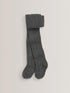 Charcoal Grey Regular Length Cotton Rich Cable Tights - Size Up To 6 Months (50 - 68cm)