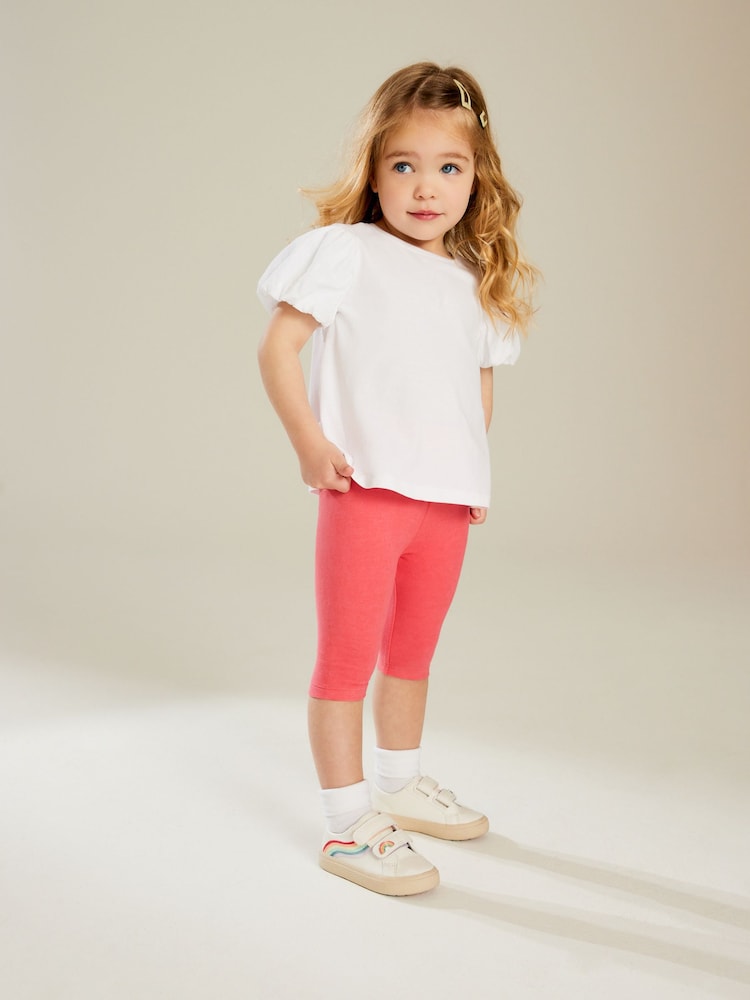 Bright Pink Cropped Leggings (3mths-7yrs) - Size 3-6 Months (62-68cm)