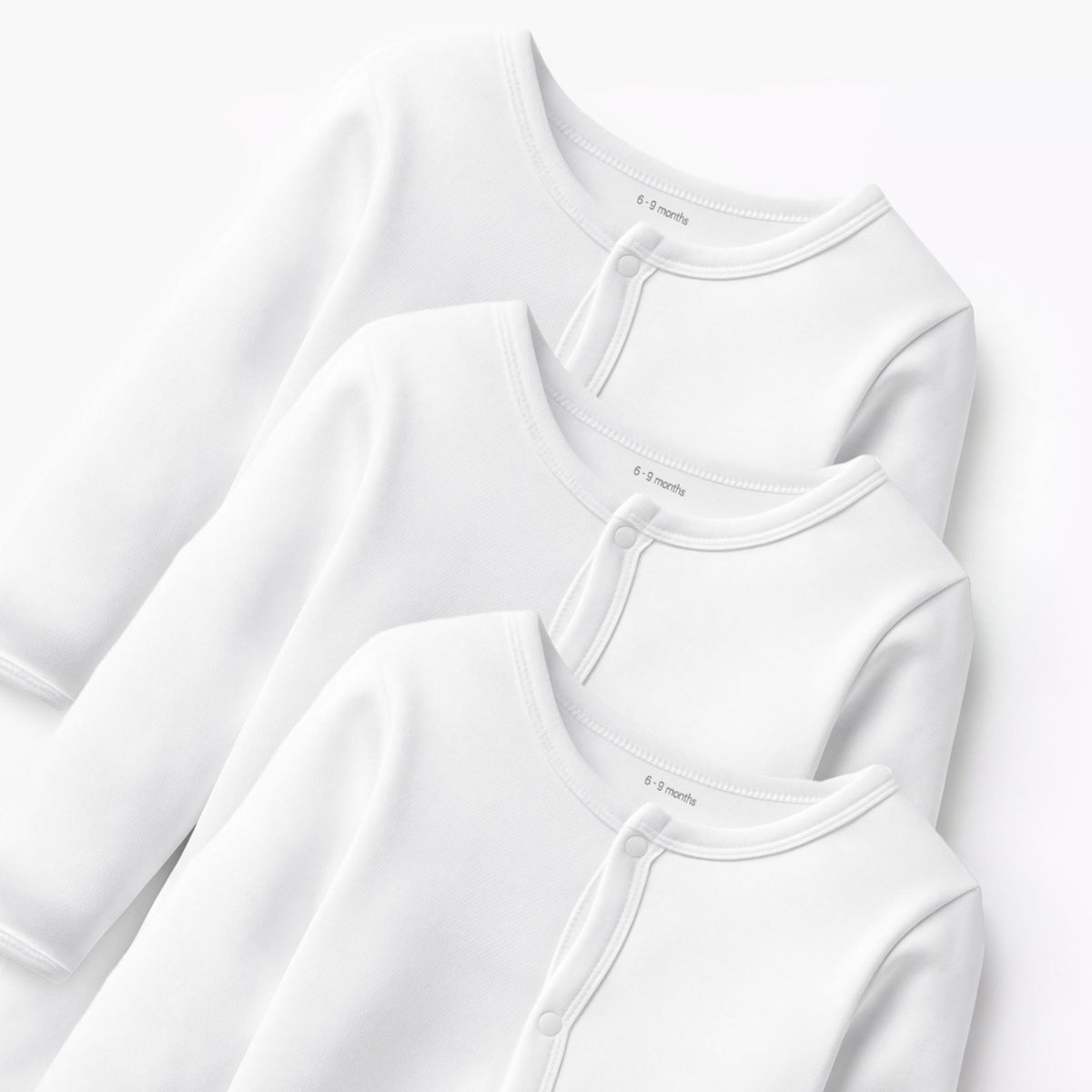 Love Earth Solid Sleepsuit with Long Sleeves - Set of 3