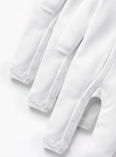 Love Earth Solid Sleepsuit with Long Sleeves - Set of 3-baby-girls-clothing-nightwear-sleepsuits-image-4