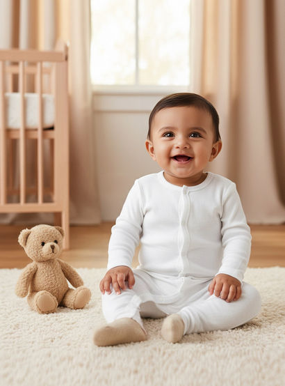 Love Earth Solid Sleepsuit with Long Sleeves - Set of 3-baby-girls-clothing-nightwear-sleepsuits-image-5