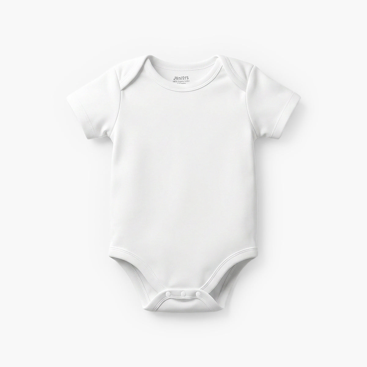 Juniors Solid Bodysuit with Round Neck and Short Sleeves
