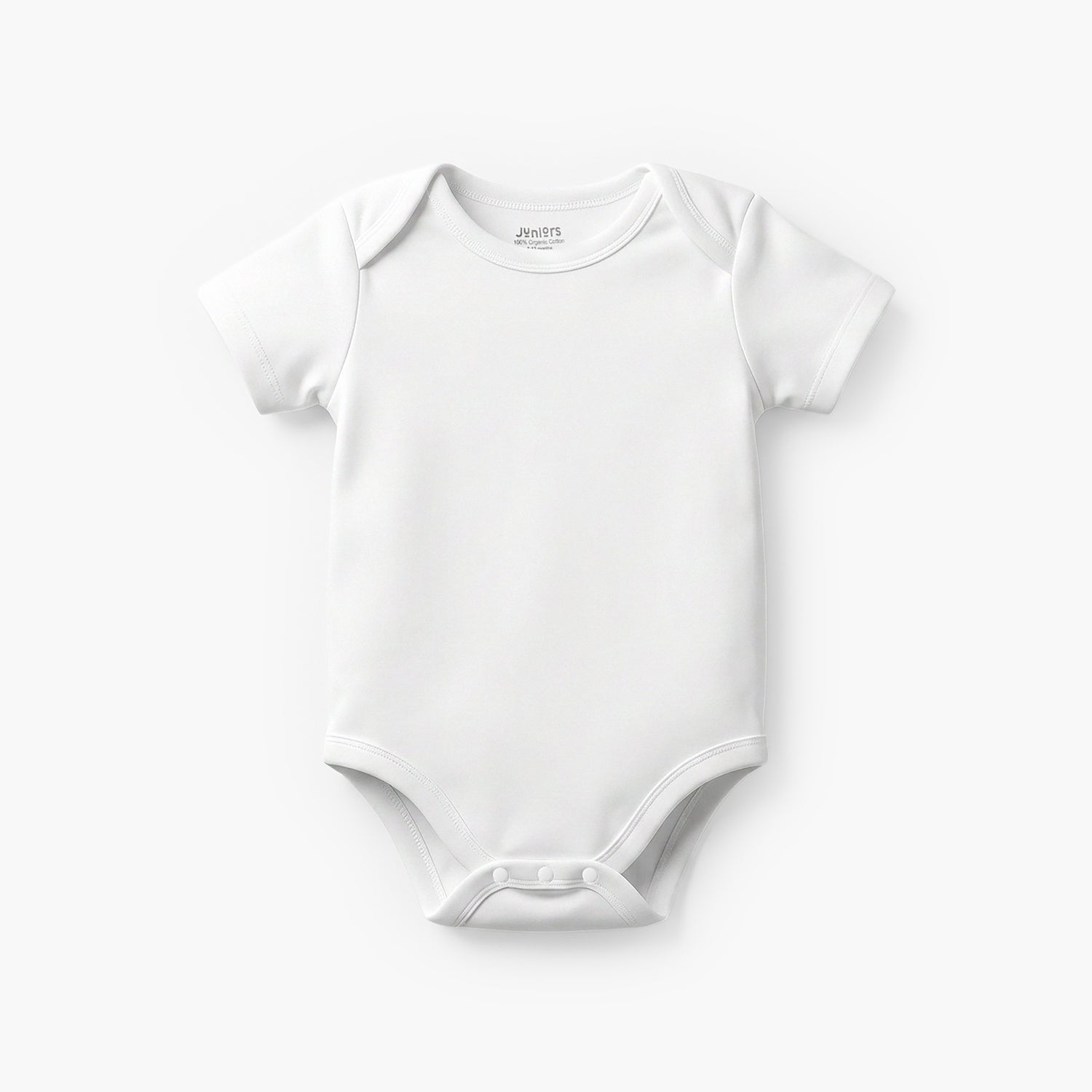 Juniors Solid Bodysuit with Round Neck and Short Sleeves