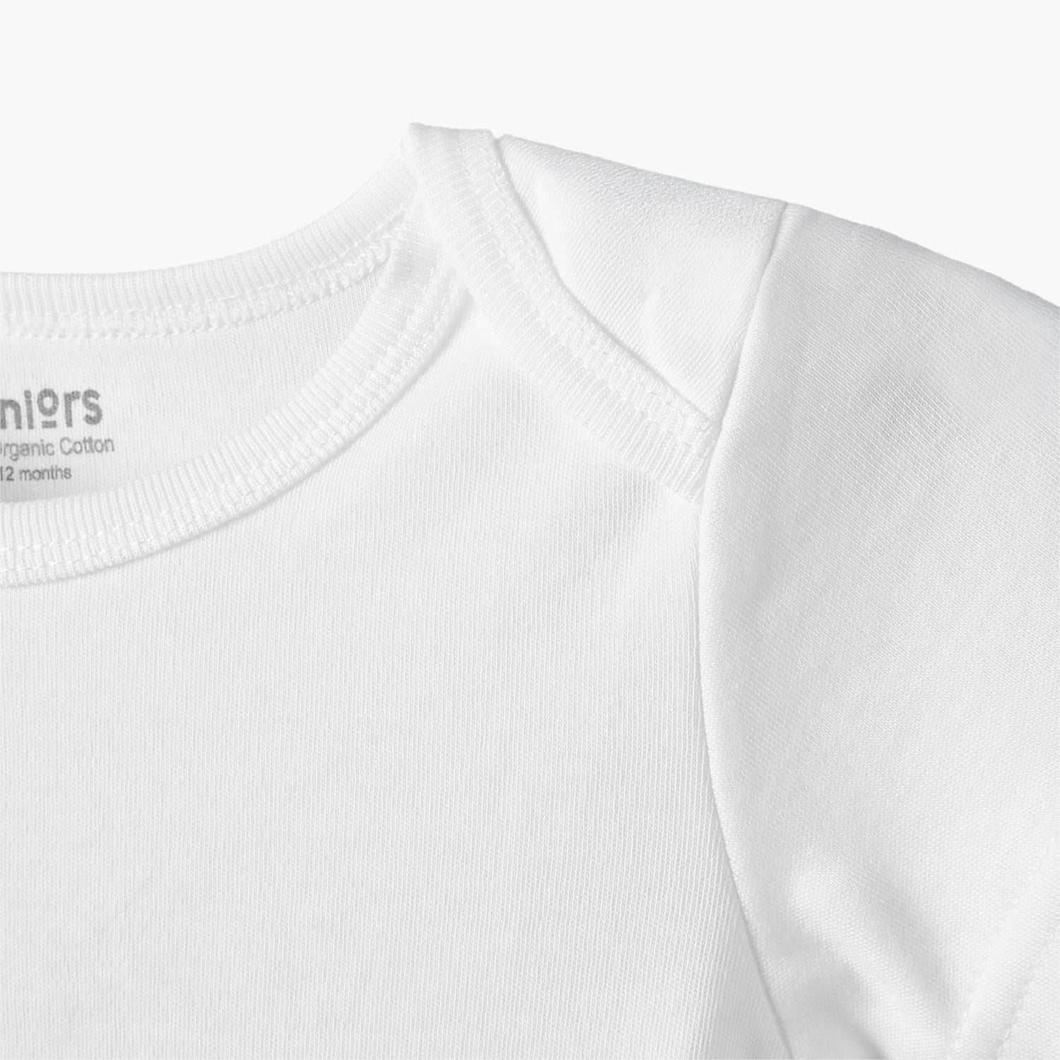 Juniors Solid Bodysuit with Round Neck and Short Sleeves