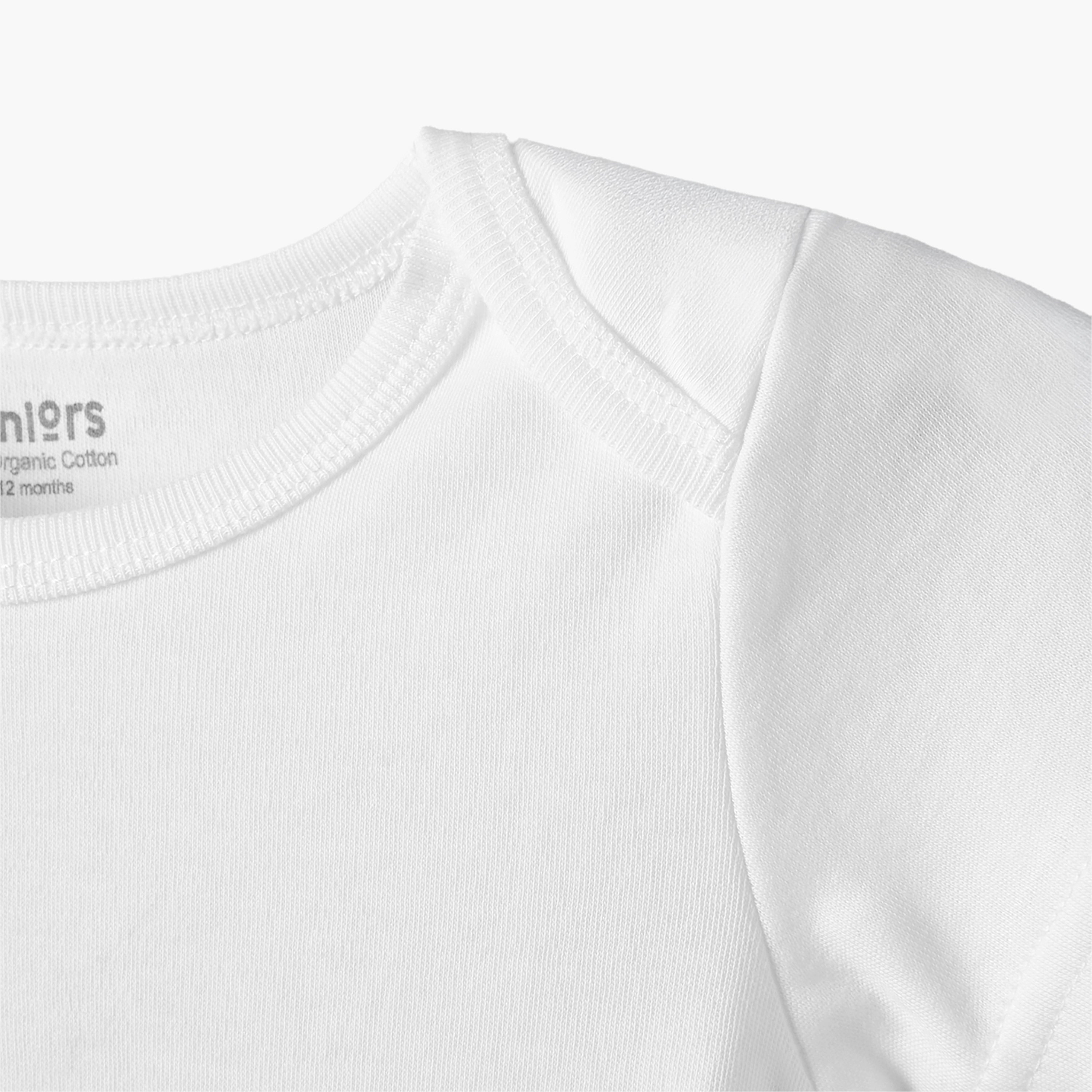 Juniors Solid Bodysuit with Round Neck and Short Sleeves
