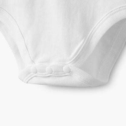 Juniors Solid Bodysuit with Round Neck and Short Sleeves