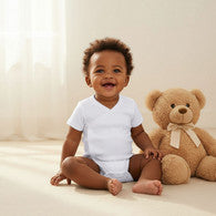 Juniors Solid Bodysuit with Round Neck and Short Sleeves-undefined-image-1