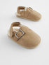 Neutral Faux Fur Lined Baby Clogs (0-18mths) - Size Up To 3 Months (50 - 62cm) - Neutral Faux Fur Lined