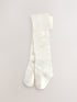 Cream Cotton Rich Textured Bow Tights - Size Up To 6 Months (50 - 68cm)