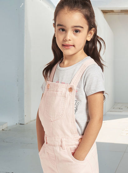 Juniors Solid Dungarees with Pockets-girls-clothing-dressesandjumpsuits-image-4