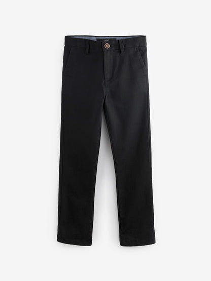 Black Regular Fit Stretch Chino Trousers (3-17yrs) - Black Regular Fit Stretch Chino / 10 Years (140cm)