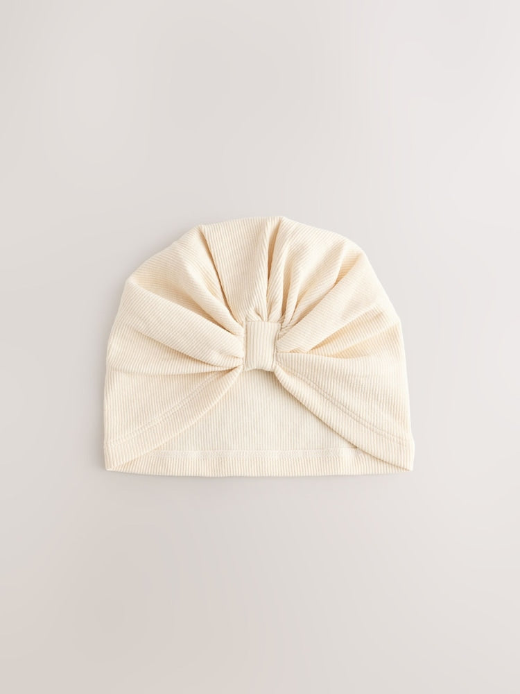 Neutral 2 Pack Baby Turbans (0-18mths) - Size 50cm (First Size)