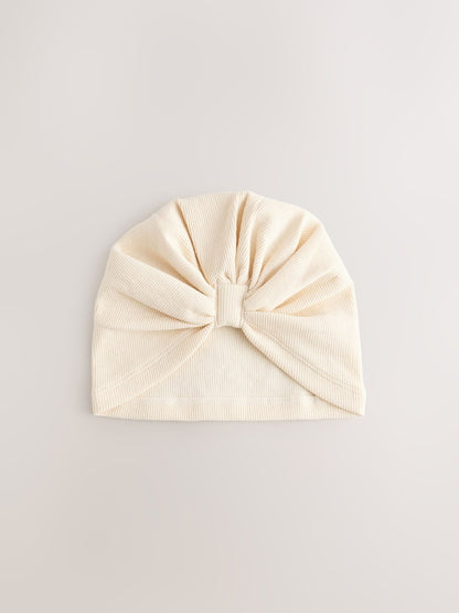 Neutral 2 Pack Baby Turbans (0-18mths) - Size 50cm (First Size)