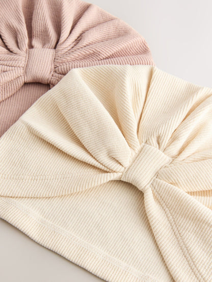Neutral 2 Pack Baby Turbans (0-18mths) - Size 50cm (First Size)