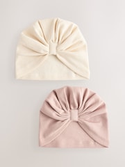 Neutral 2 Pack Baby Turbans (0-18mths) - Size 50cm (First Size)