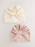 Neutral 2 Pack Baby Turbans (0-18mths) - Size 50cm (First Size) - Neutral