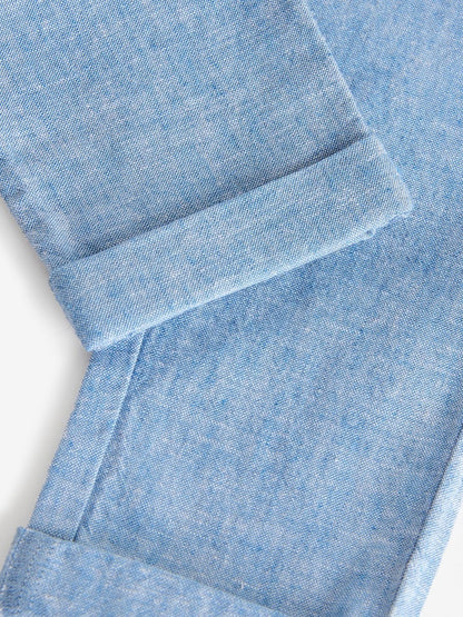 Chambray Blue Regular Fit Linen Blend Pull on Trousers (3mths-7yrs) - Size 3-6 Months (62-68cm)
