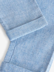 Chambray Blue Regular Fit Linen Blend Pull on Trousers (3mths-7yrs) - Size 3-6 Months (62-68cm)