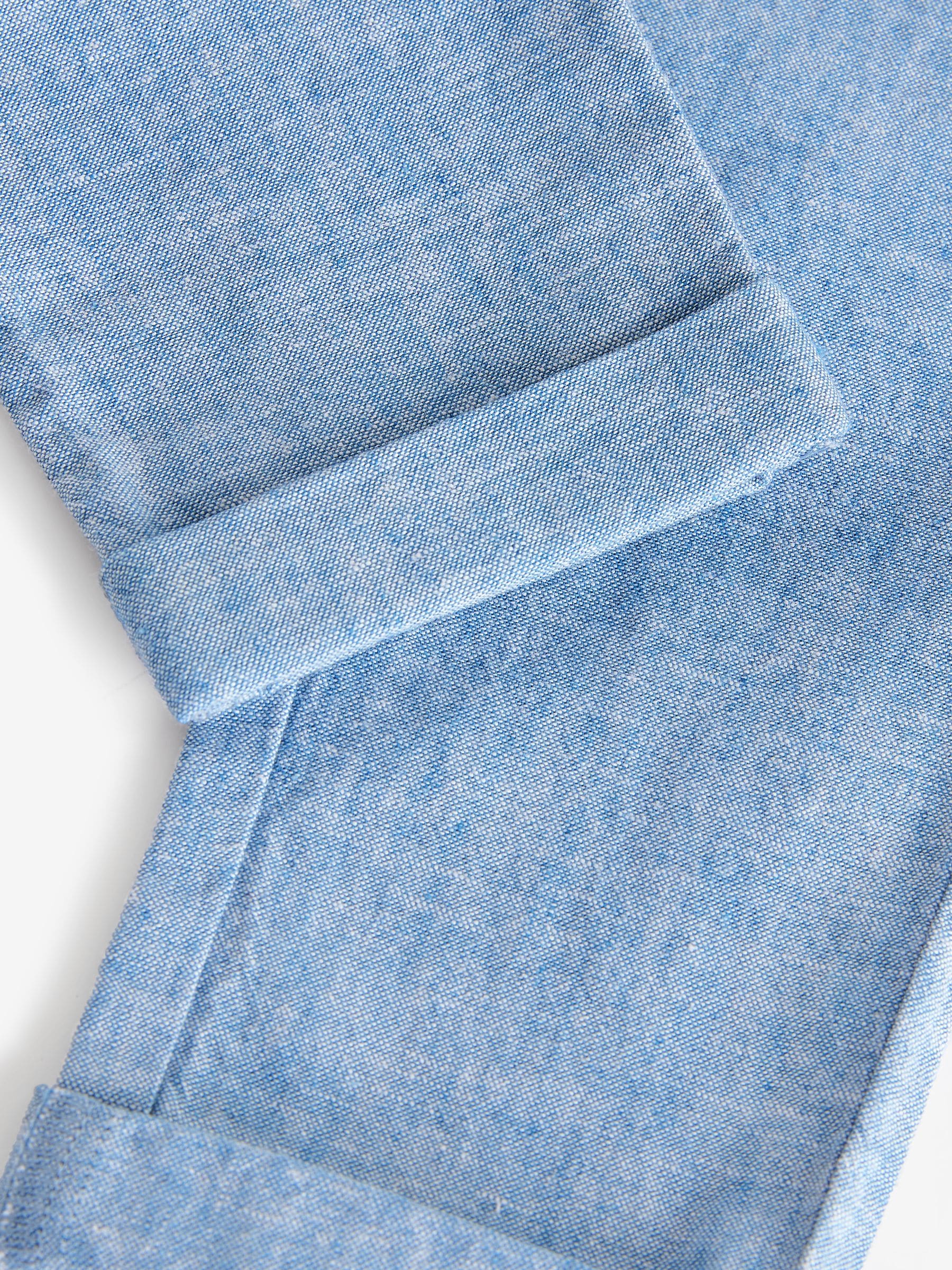 Chambray Blue Regular Fit Linen Blend Pull on Trousers (3mths-7yrs) - Size 3-6 Months (62-68cm)