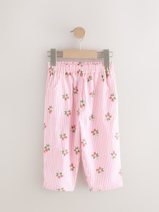 Cream/Pink Floral Ditsy Pull On Trousers (3mths-7yrs) - Size 3-6 Months (62-68cm)