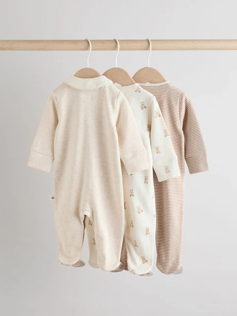 Neutral Baby Sleepsuits 3 Pack (0-2yrs)