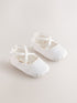 White Baby Bow Occassion Shoes (0-24mths) - Size Up To 3 Months (50 - 62cm)