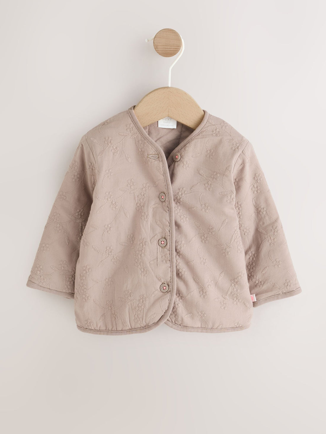 Neutral Broderie Button Through Baby Jacket (0mths-2yrs) - Neutral / 12 - 18 Months (80 - 86cm)