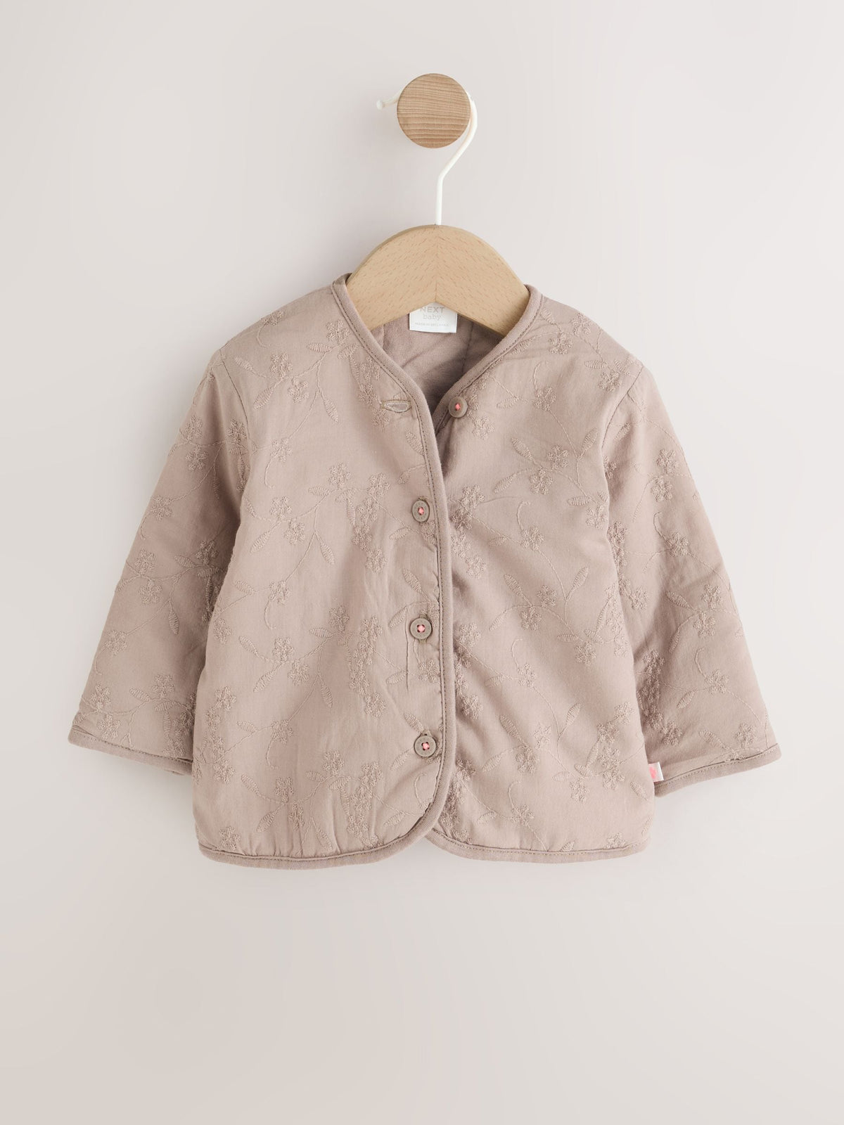 Neutral Broderie Button Through Baby Jacket (0mths-2yrs) - Neutral / 12 - 18 Months (80 - 86cm)