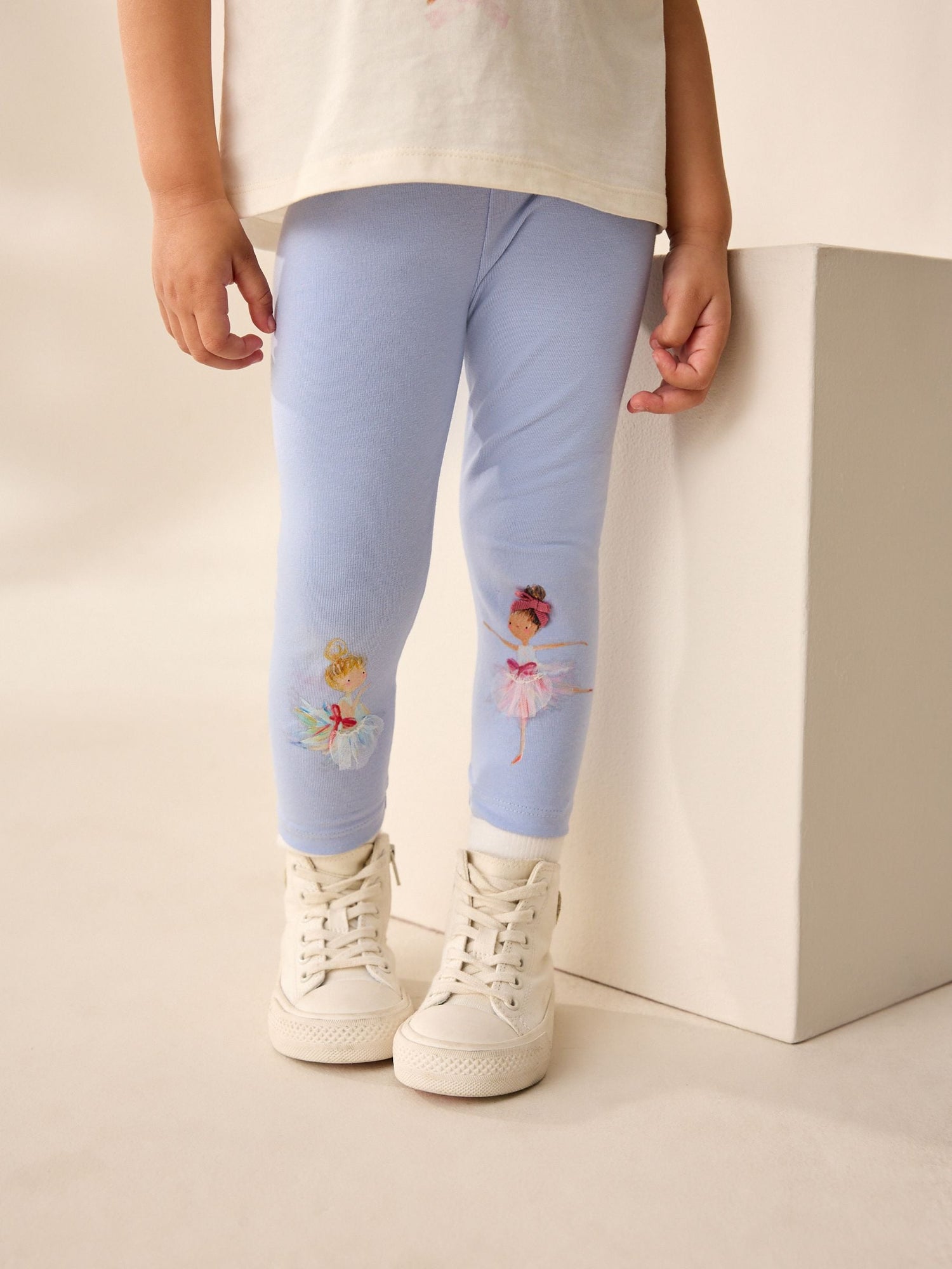 Blue Ballerina Knee Embellished Leggings (3mths-7yrs) - Size 3-6 Months (62-68cm)