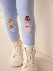 Blue Ballerina Knee Embellished Leggings (3mths-7yrs) - Size 3-6 Months (62-68cm)