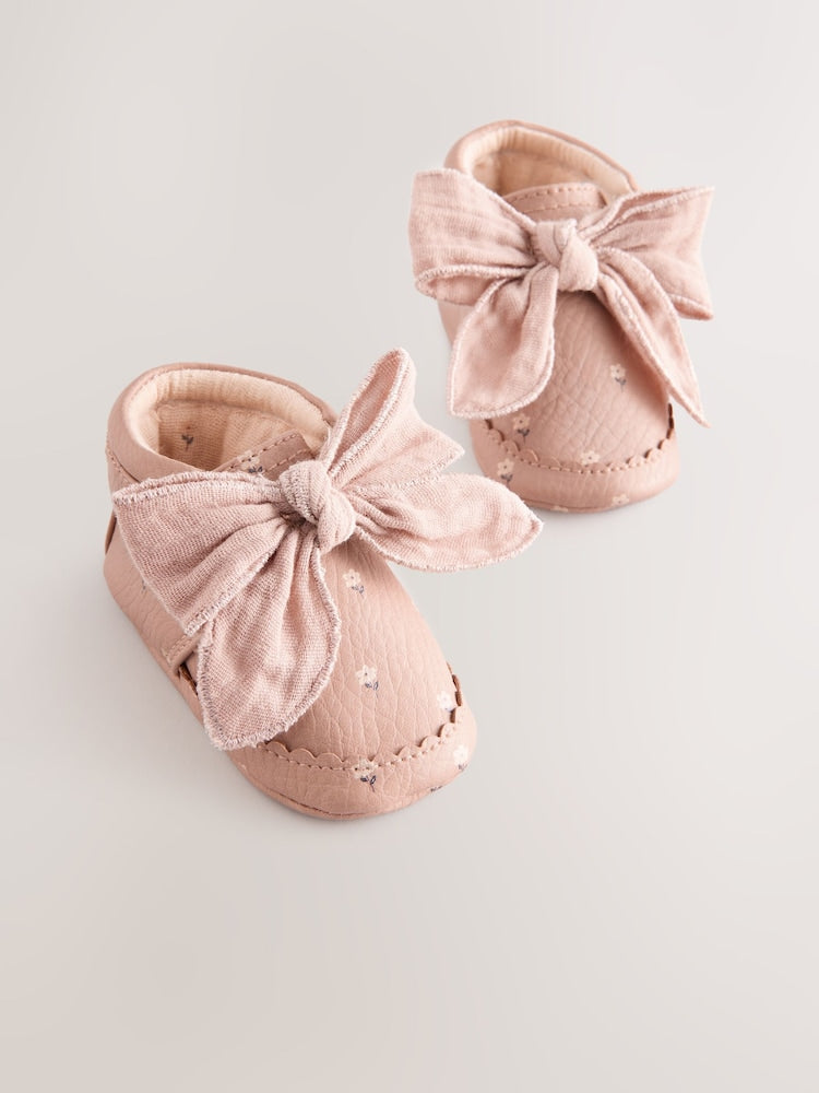 Pink Rust Baby Floral Print Boots (0-18mths) - Pink Rust / Up To 3 Months (50 - 62cm)