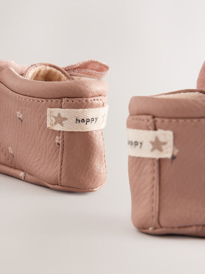Pink Rust Baby Floral Print Boots (0-18mths)