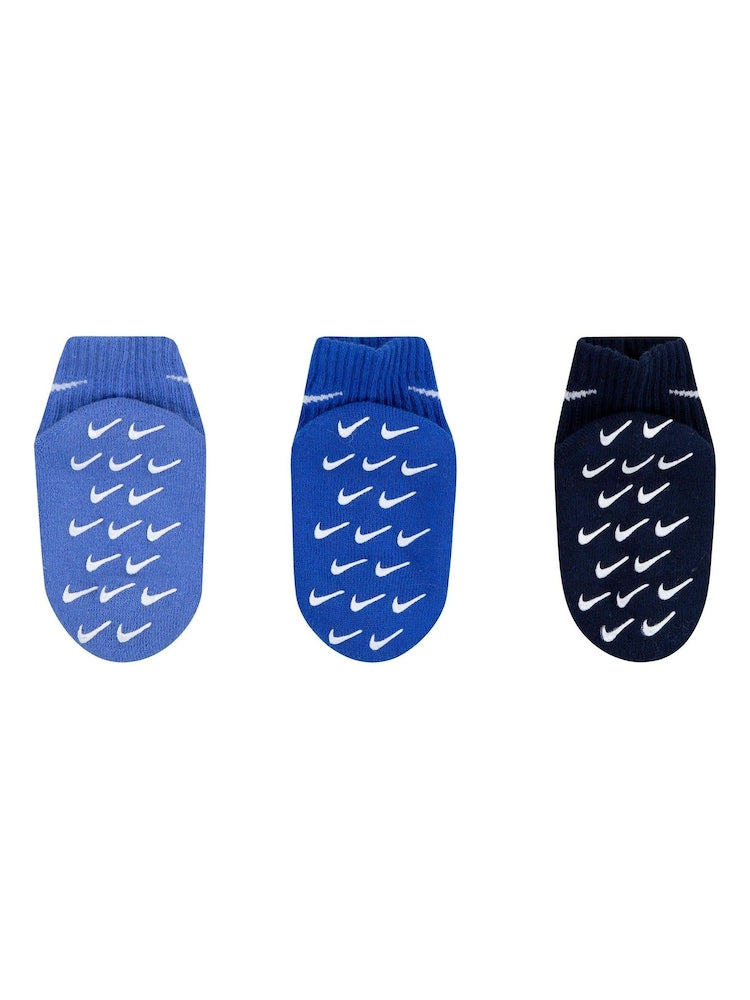 Nike Blue Polar Infant Gripper Socks 3 Pack - Size 6-12 Months (68-80cm)