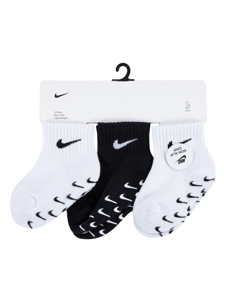Nike White Infant Gripper Socks 3 Pack - Size 6-12 Months (68-80cm)