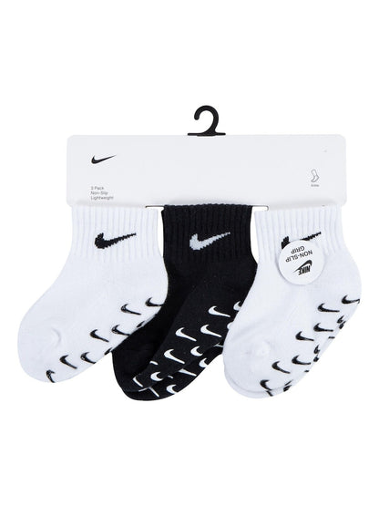 Nike White Infant Gripper Socks 3 Pack - Size 6-12 Months (68-80cm)