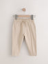 Stone Pintuck 100% Cotton Joggers (3mths-7yrs) - Size 3-6 Months (62-68cm) - Stone