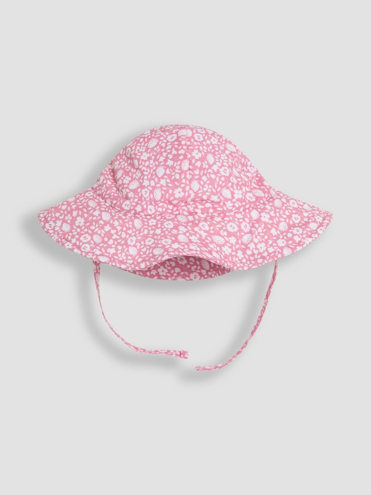 JoJo Maman Bébé Floral Strawberry Floppy Swim Hat - Up To 6 Months (50 - 68cm)