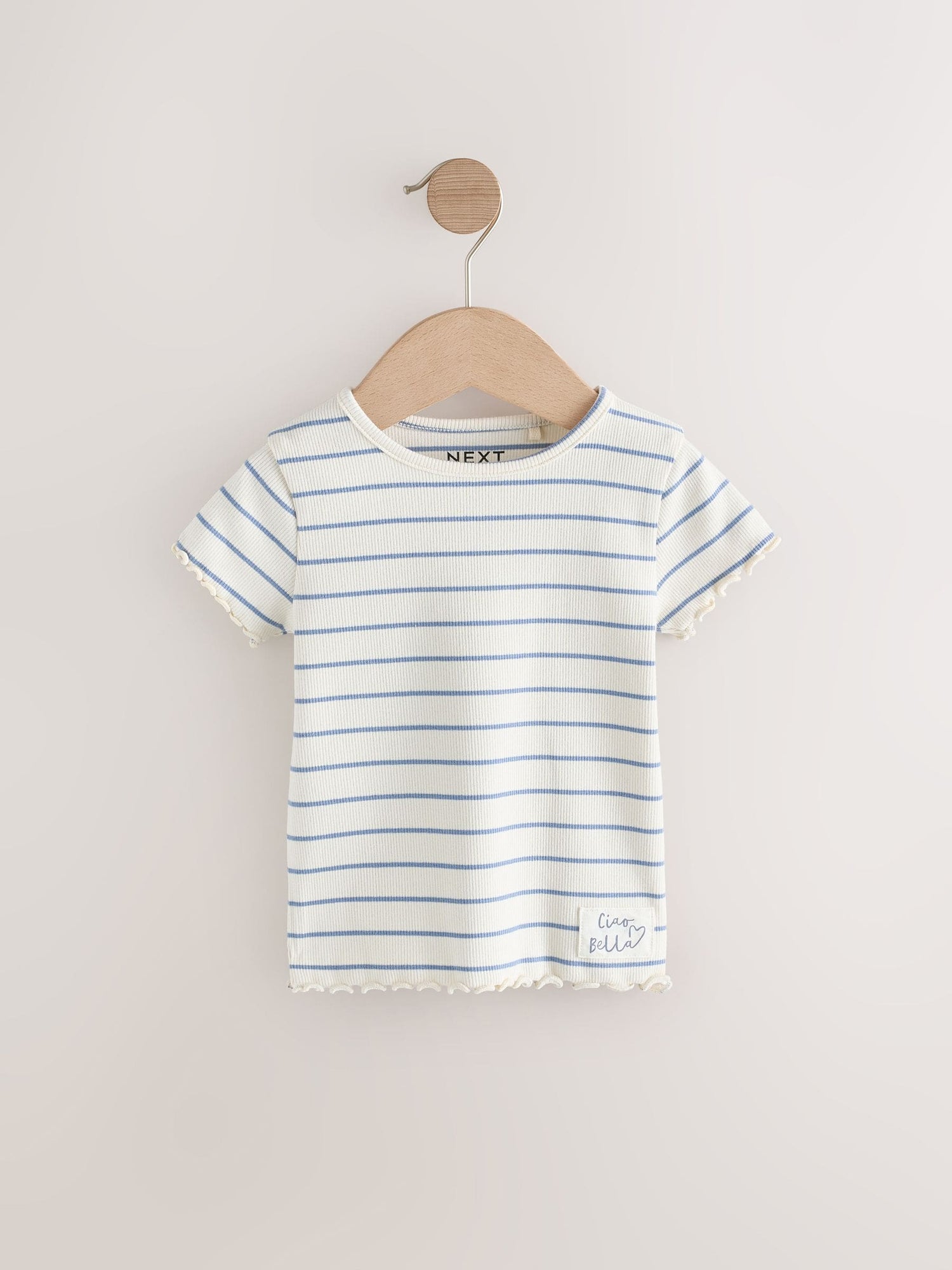 Blue Ribbed Short Sleeve Tops 5 Pack (3mths-7yrs) - Size 3-6 Months (62-68cm)